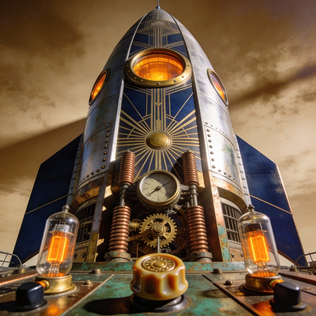 Free Retrofuturistic Rocket Tower Image - Rocket, Tower, Steampunk ...