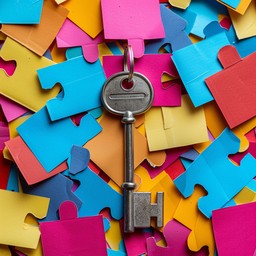 Free Key amid puzzles Image - Key, Puzzles, Colorful | Download at ...