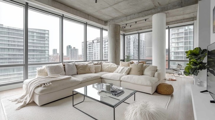 Modern Aluminum Bathroom Window Design Trends - Contemporary Urban Apartment Aesthetic