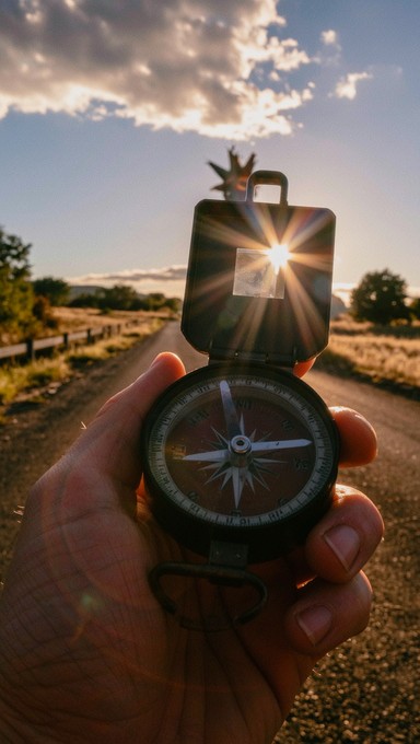 View Into The Distance Compass Free Navigation at sunset Image - Compass, Sunset, Navigation ...