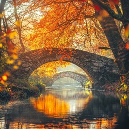 Free Autumn Bridge Scene Image - Autumn, Bridge, River | Download at ...