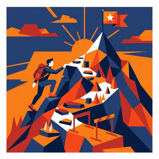 Abstract Summit Design Free Climbing Towards Achievement Image - Achievement, Climbing ...