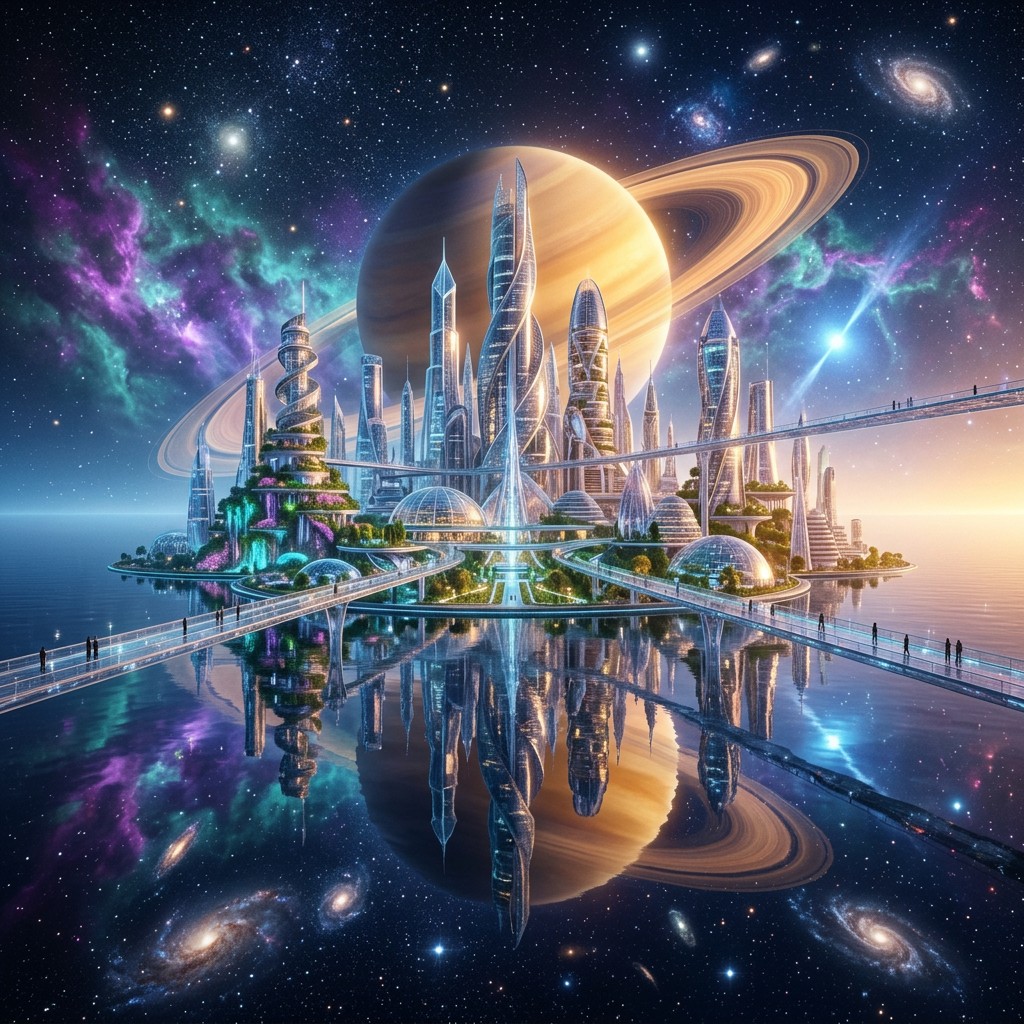 Free Utopian Space Metropolis Image - Futuristic, City, Space ...