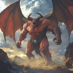 Winged Devil Types Download Majestic winged demon Image - Demon, Wings, Red | StockCake
