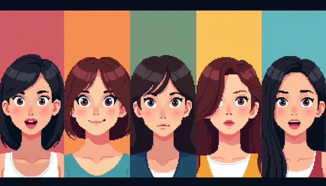 Free Emotional Pixel Spectrum Image - Pixelart, Emotions, Faces ...