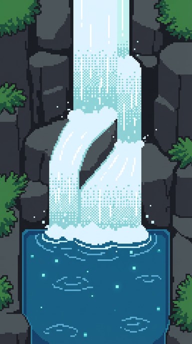 Free Pixel Waterfall Bliss Image - Pixel, Waterfall, Retro | Download ...