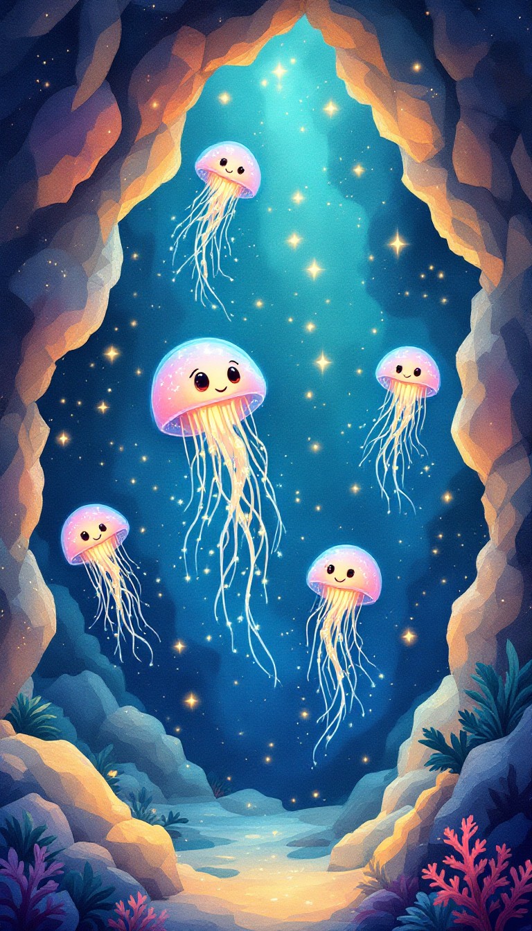 Free Magical Jellyfish Cave Image - Jellyfish, Underwater, Cave ...