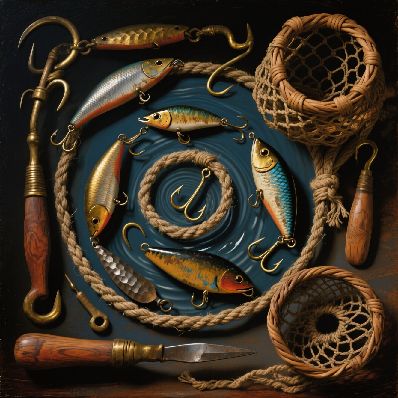 Fishing Visual Free Vintage Angler's Treasures Image - Fishing, Lures, Tackle ...
