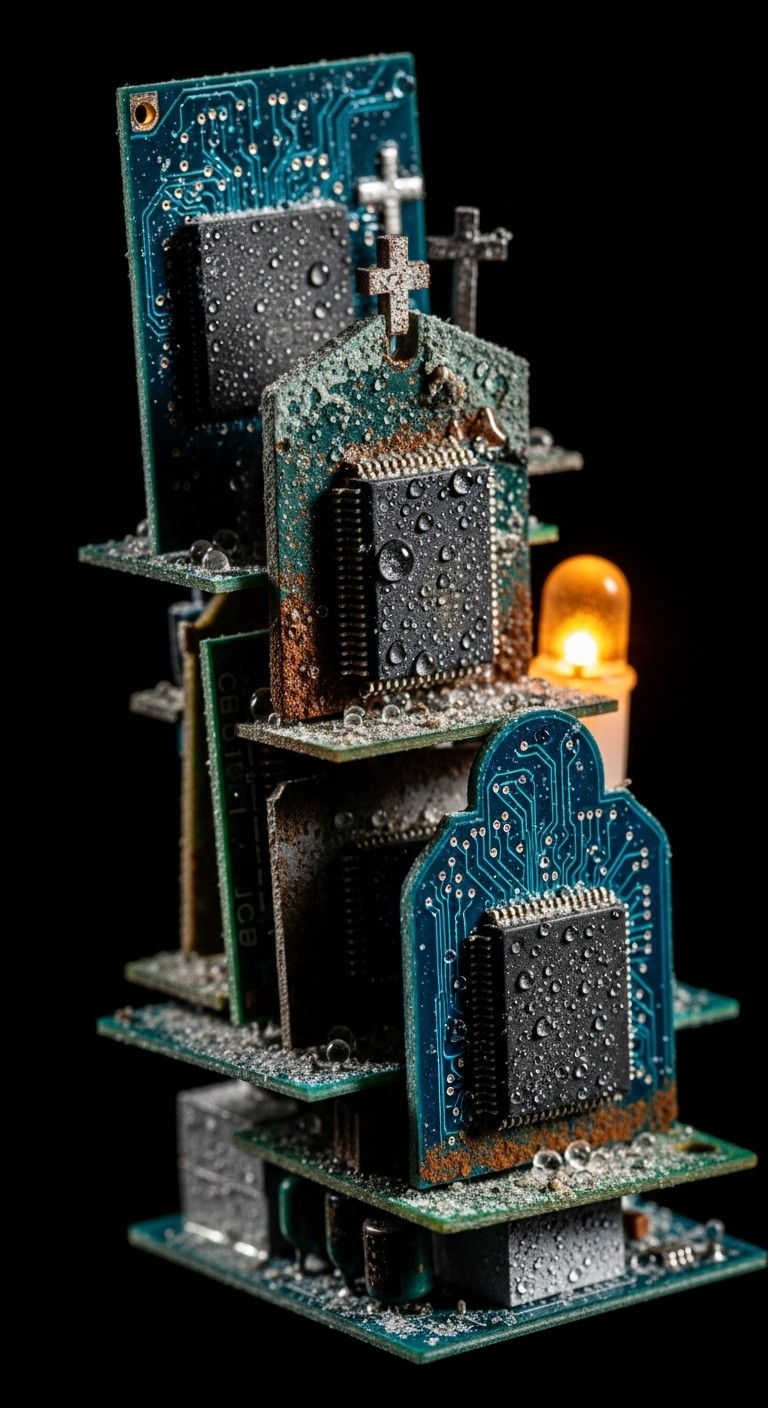 Free Technological Graveyard Illuminated Image - Necropolis, Circuit ...