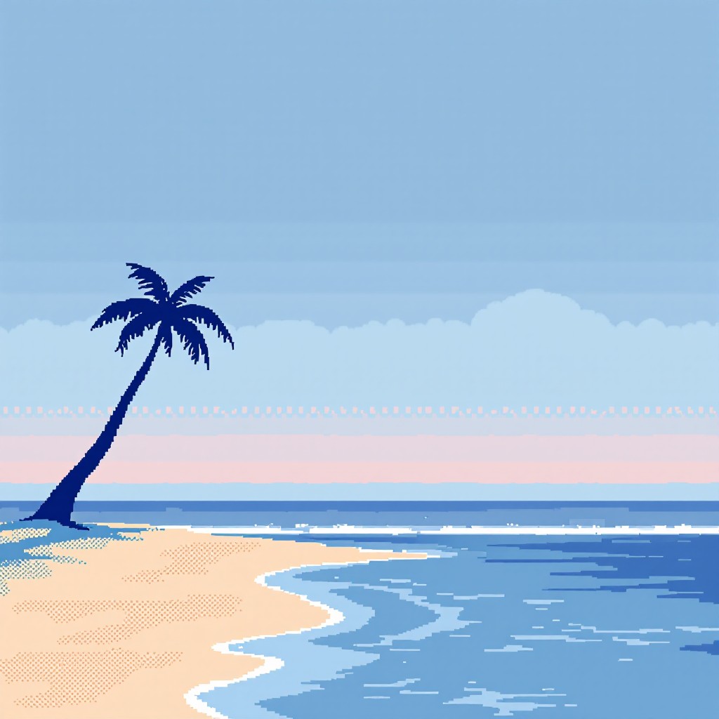 Free Pixel Paradise Beach Image - Pixelart, Beach, Sunset | Download at ...