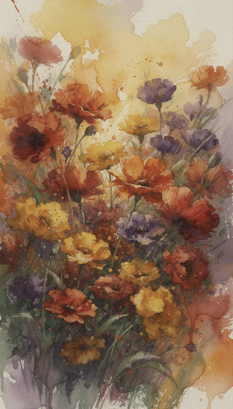 Free Vibrant Floral Explosion Image - Watercolor, Abstract, Flowers ...