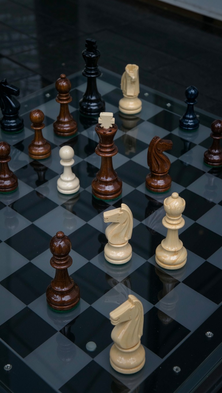 Chess Pittures Free Strategic Chess Artistry Photo - Chess, Reflection, Vertical ...