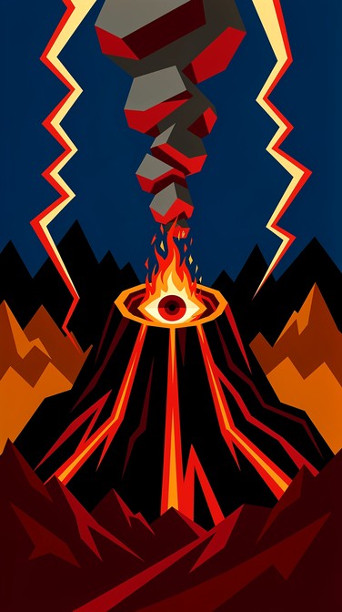 Volcano Geometric Free Explosive Heat Visualization Image - Geometric, Abstract ...