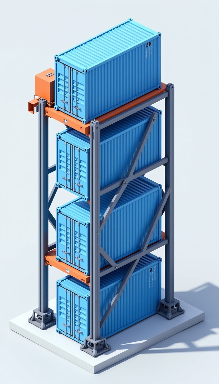 Free Vertical Container Tower Image - Containers, Isometric, 3d ...