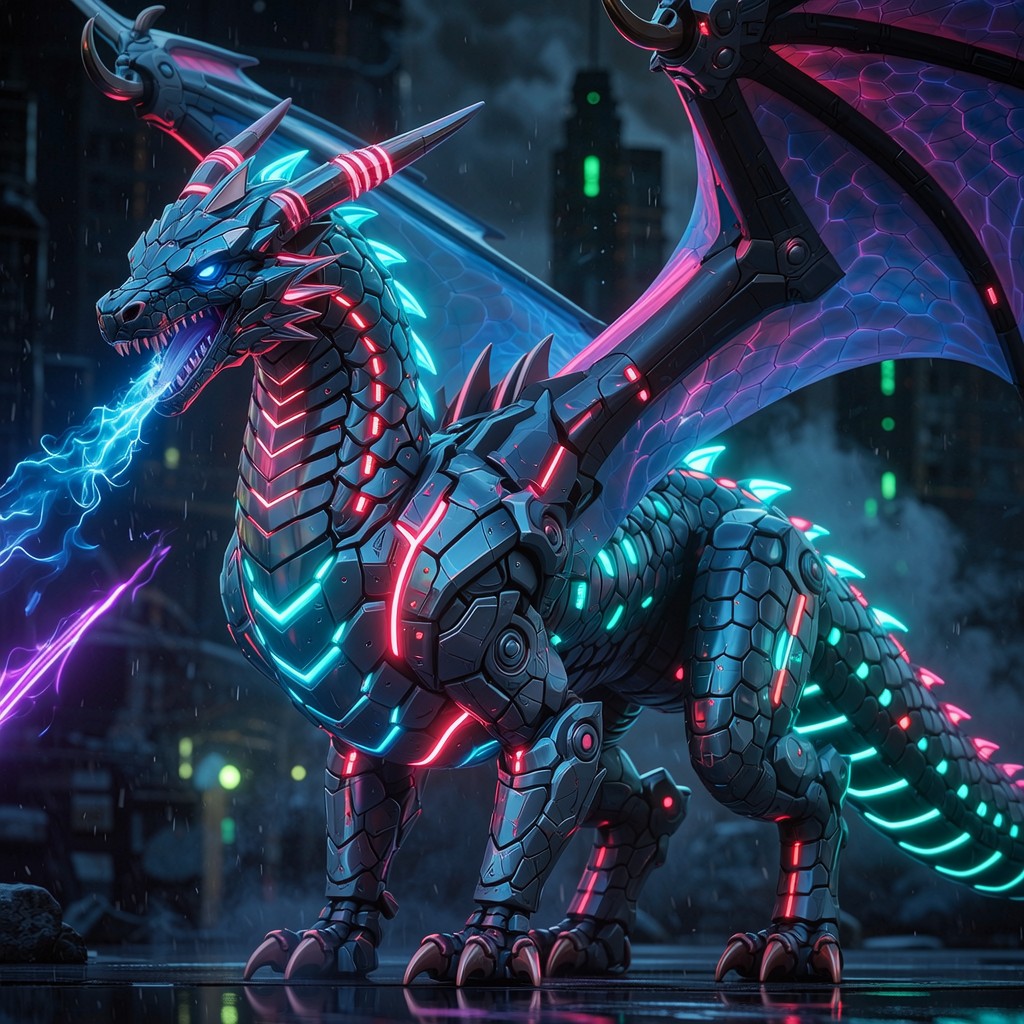 Free Cyberpunk Dragon Power Image - Dragon, Cyberpunk, Neon | Download ...