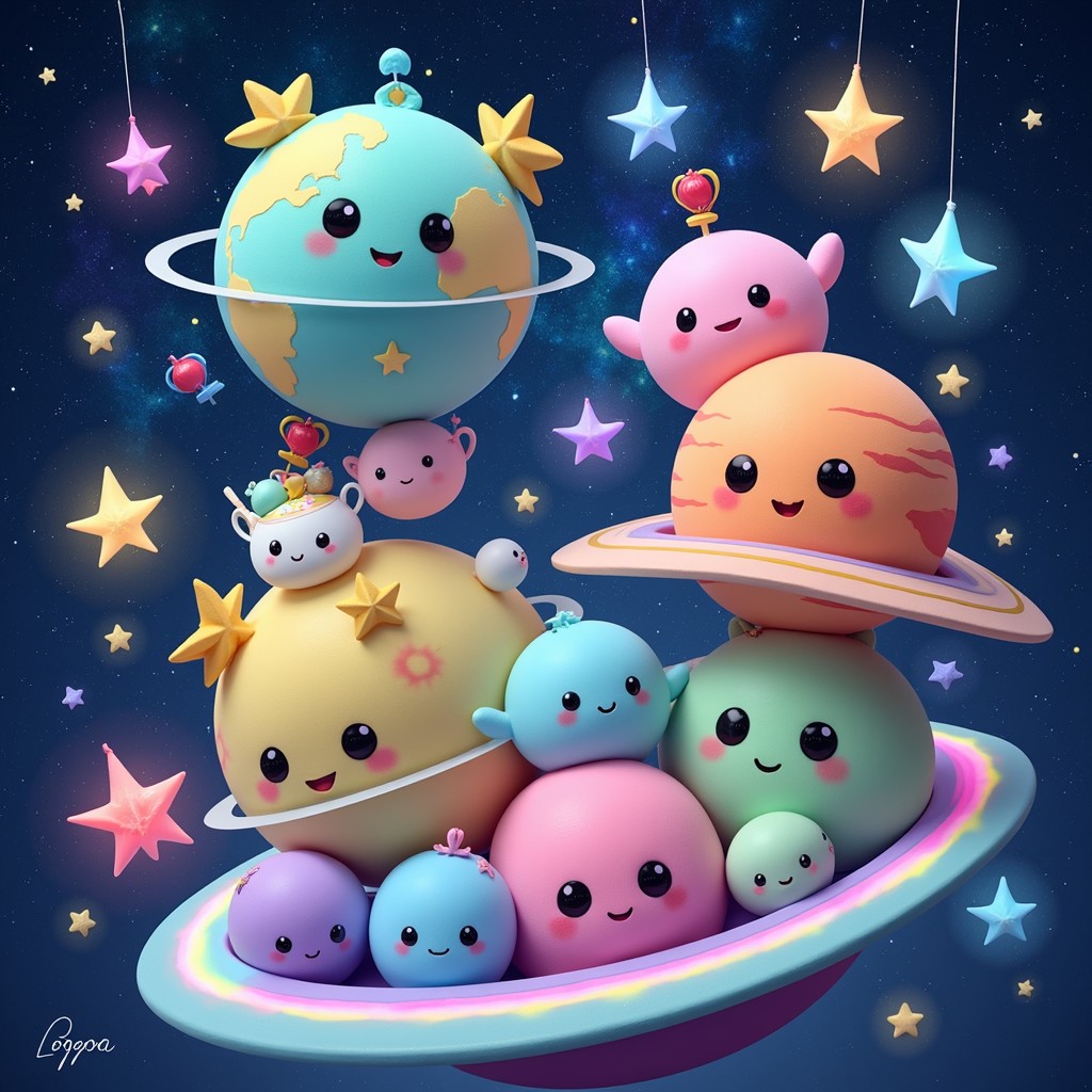Free Playful Planet Pals Image - Kawaii, Planets, Cute | Download at ...