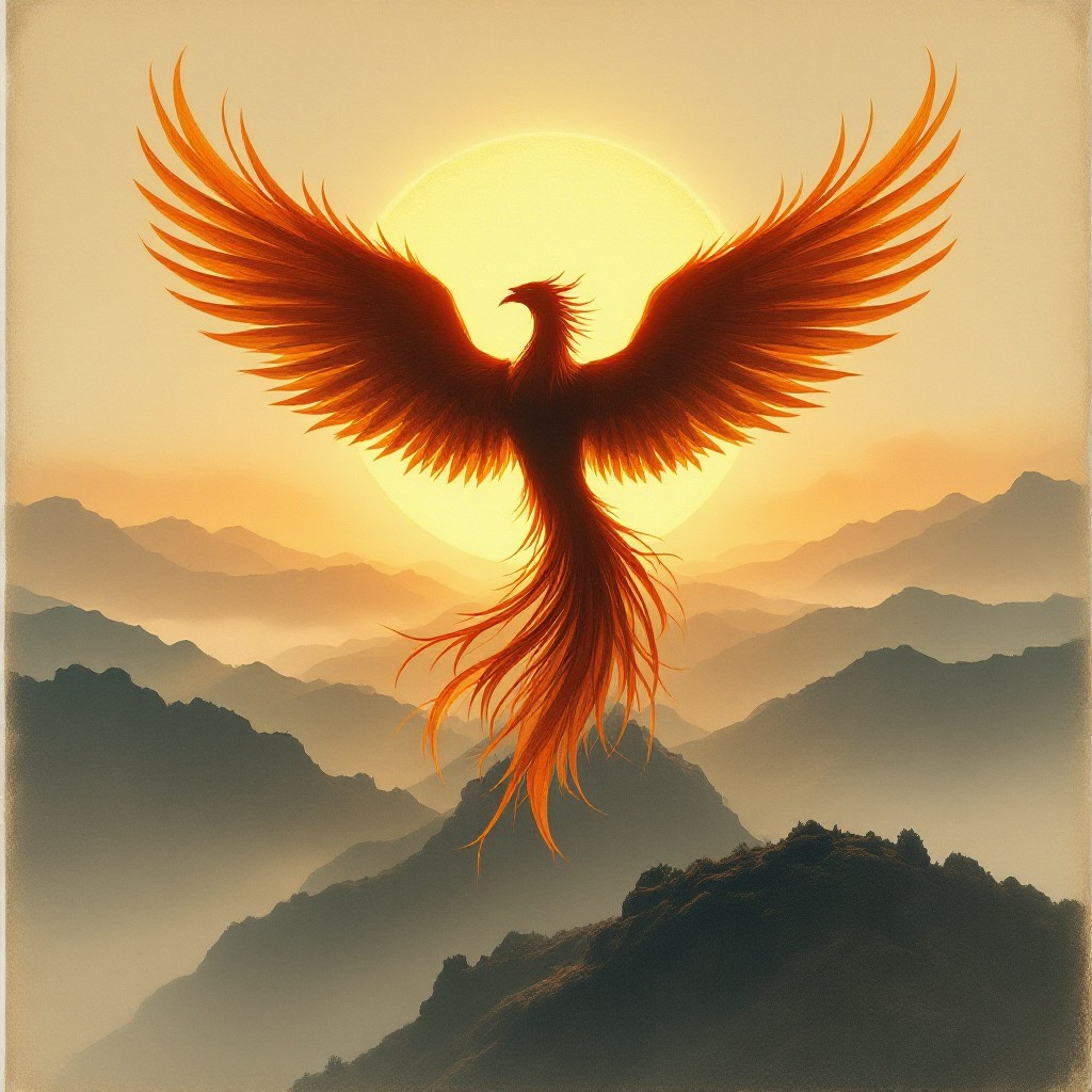 Phoenix Rising Powerpoint Theme Free Phoenix Rising Majestically Image - Phoenix, Sunrise, Mountains ...