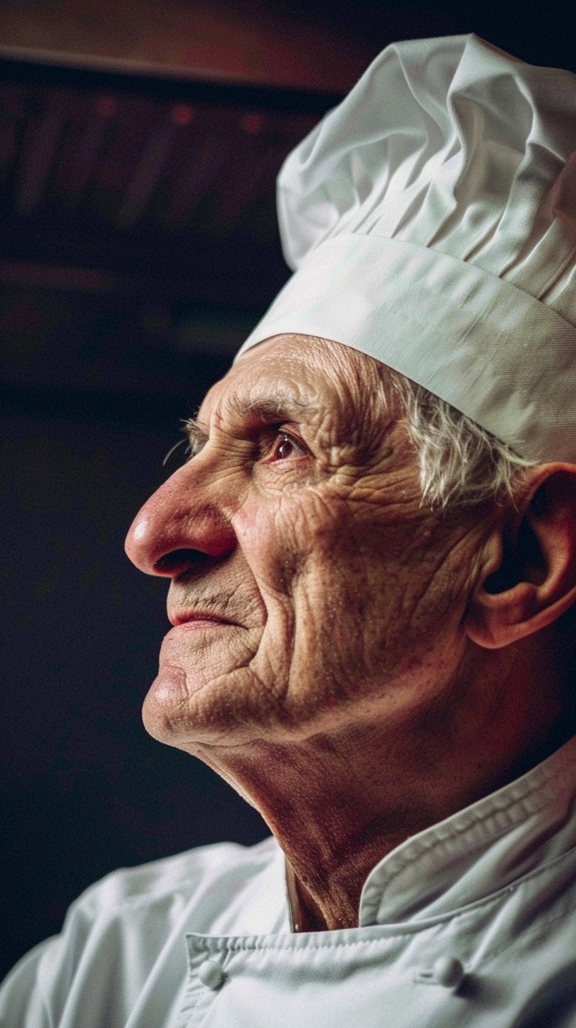 Free Chef's Contemplative Gaze Image - Chef, Elderly, Toque | Download ...
