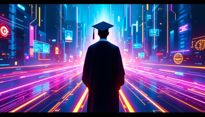 Graduate Visual Free Future Awaits Graduate Image - Graduate, Graduation, Cyberpunk ...