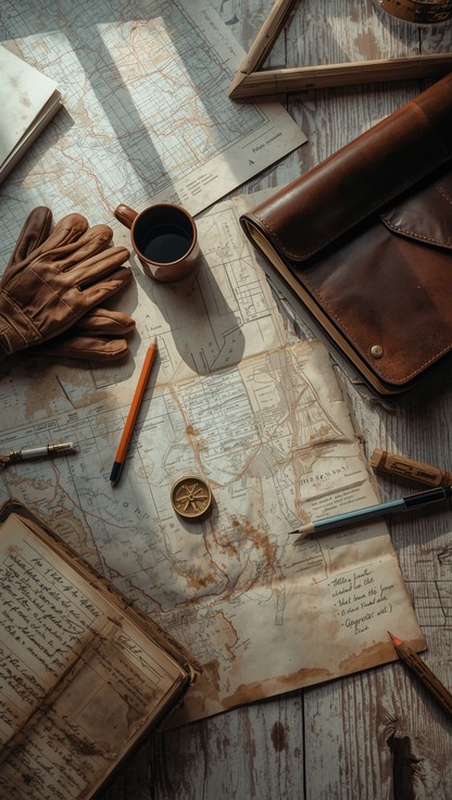 Free Adventure Planning Desk Image - Explorer, Adventure, Maps ...