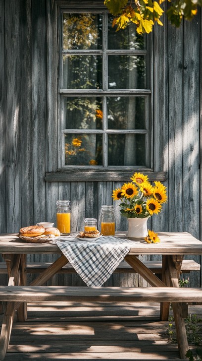 Rustic Breakfast Image Free Rustic Outdoor Breakfast Image - Sunflowers, Breakfast, Rustic ...