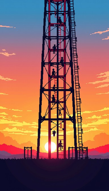 Pixels Graphics Watchtower Free Sunset Tower Guard Image - Watchtower, Pixel, Sunset | Download at ...