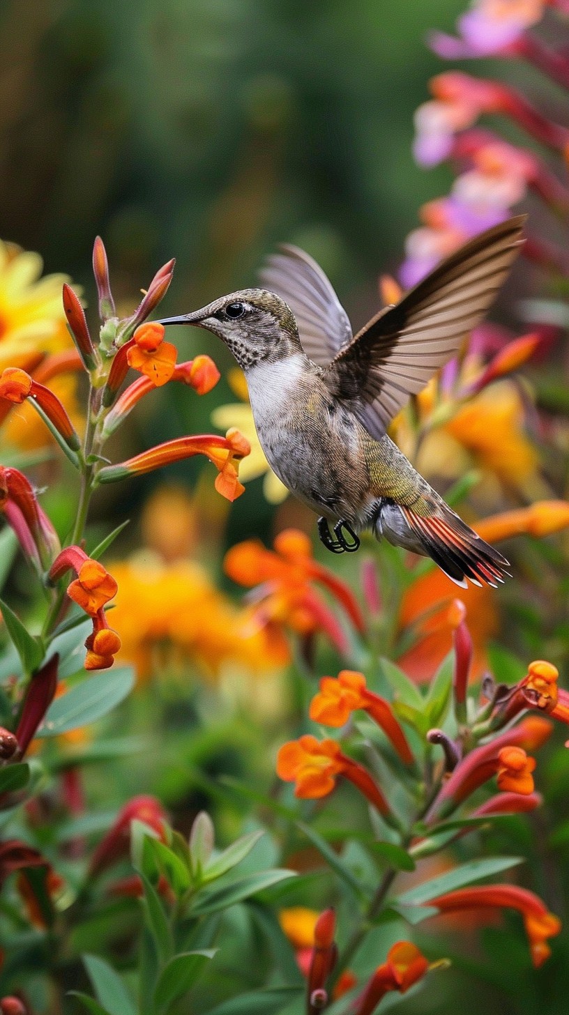 Free Hummingbird Mid-Flight Image - Hummingbird, Flight, Flowers ...