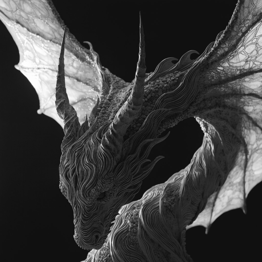 Free Dramatic Dragon Art Image - Dragon, Sculpture, Monochrome ...