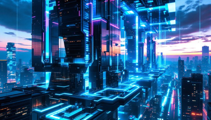 Free Neon Cherry Metropolis Image - Cyberpunk, Futuristic, Cityscape ...