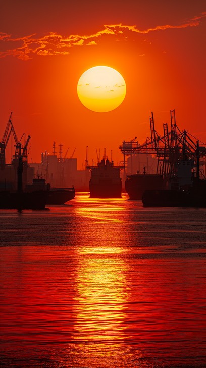 Free Harbor Sunset Glow Image - Sunset, Harbor, Ships | Download at ...