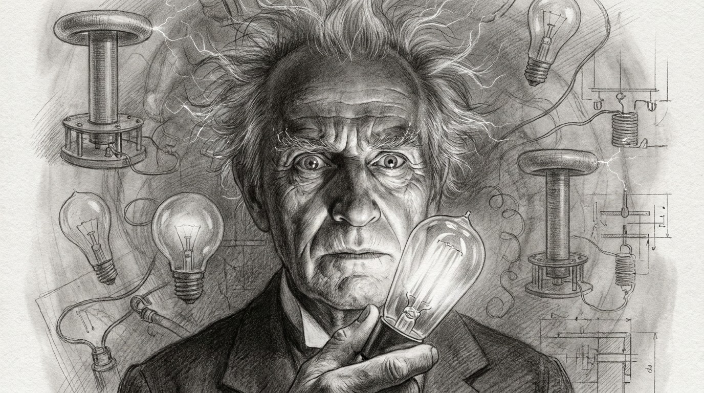 Free Electric Genius Portrait Image - Graphite, Portrait, Inventor ...