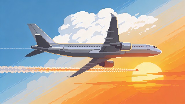Free Pixel Plane Sunset Image - Pixelart, Aviation, Sunset | Download ...