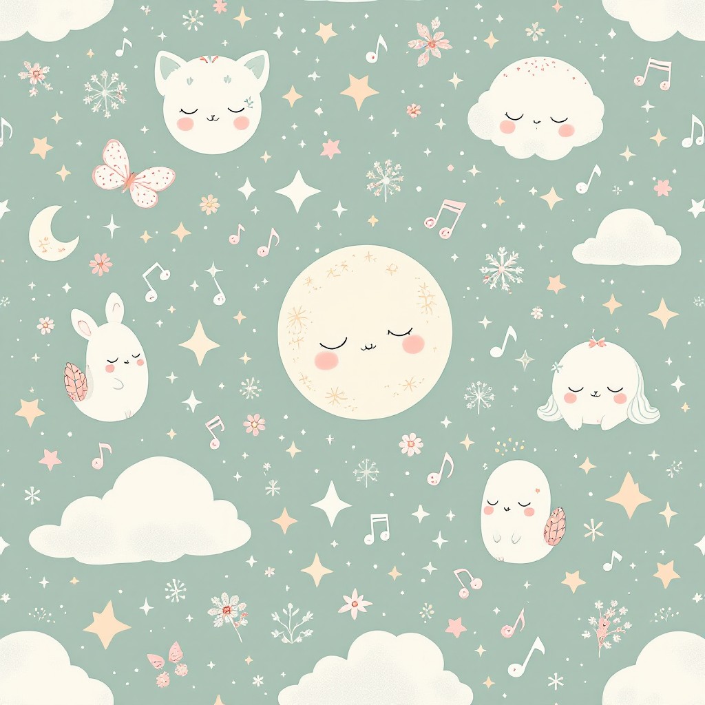 Moon Pattern Whimsy Background Free Dreamy Moon Pattern Image - Moon, Stars, Clouds | Download at ...