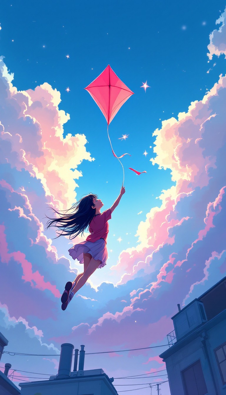 Kite Anim Free Kite Dreams Soaring Image - Anime, Manga, Kite | Download at StockCake