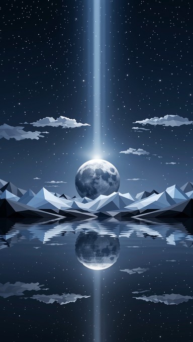 Free Moonlight Geometric Reflection Image - Moon, Geometric, Reflection ...