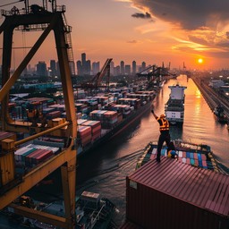 Free Sunset Port Operations Image - Sunset, Port, Worker | Download at ...