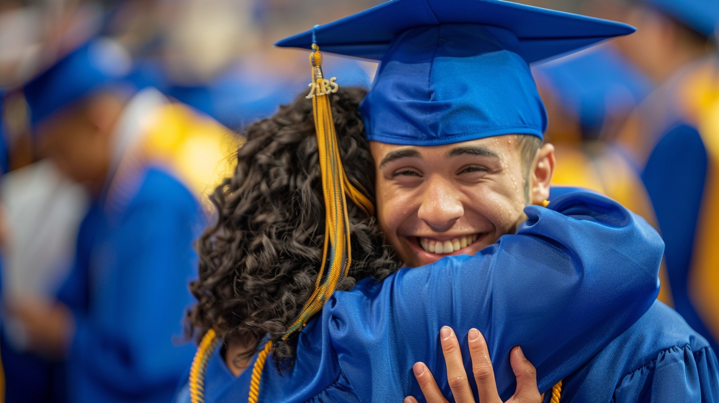 Graduating Moment Free Graduation Embrace Moment Image - Graduation, Celebration ...