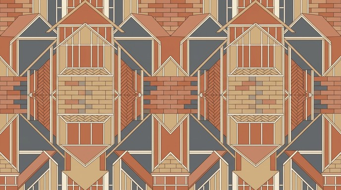 Geometric House Patterns Free Geometric House Tessellation Image - Pattern, Geometric, House ...
