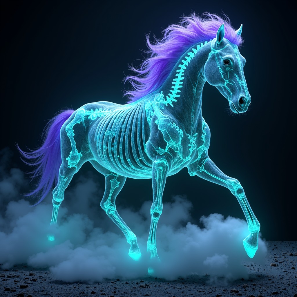 Free Neon Skeletal Steed Image - Horse, Skeletal, Glowing | Download at ...