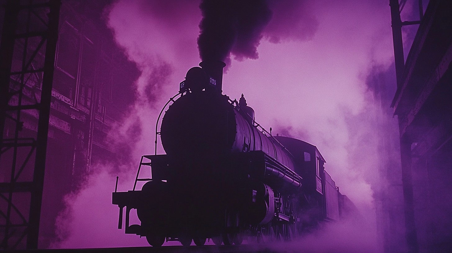 Purple Color Train Free Majestic Night Train Image - Train, Smoke, Purple | Download at ...