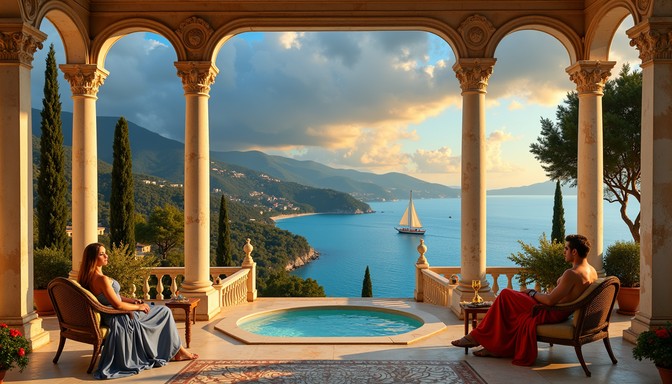 Free Mediterranean coastal paradise Image - Mediterranean, Villa ...
