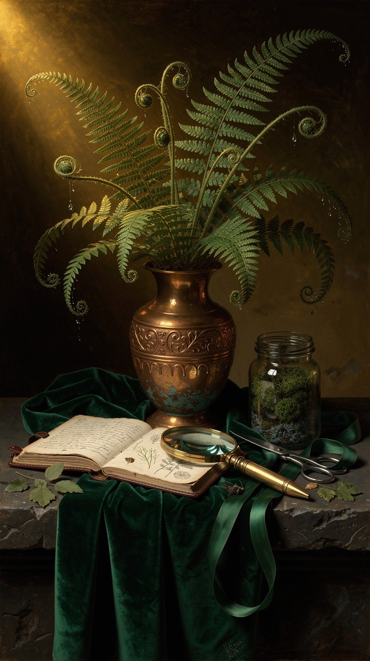 Free Botanical Study Scene Image - Ferns, Botanical, Copper | Download ...