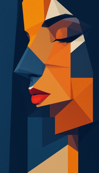 Free Geometric Profile Portrait Image - Geometric, Portrait, Cubist ...