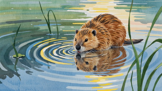 Free Beavers at Dusk Image - Beaver, Dusk, Sunset | Download at StockCake