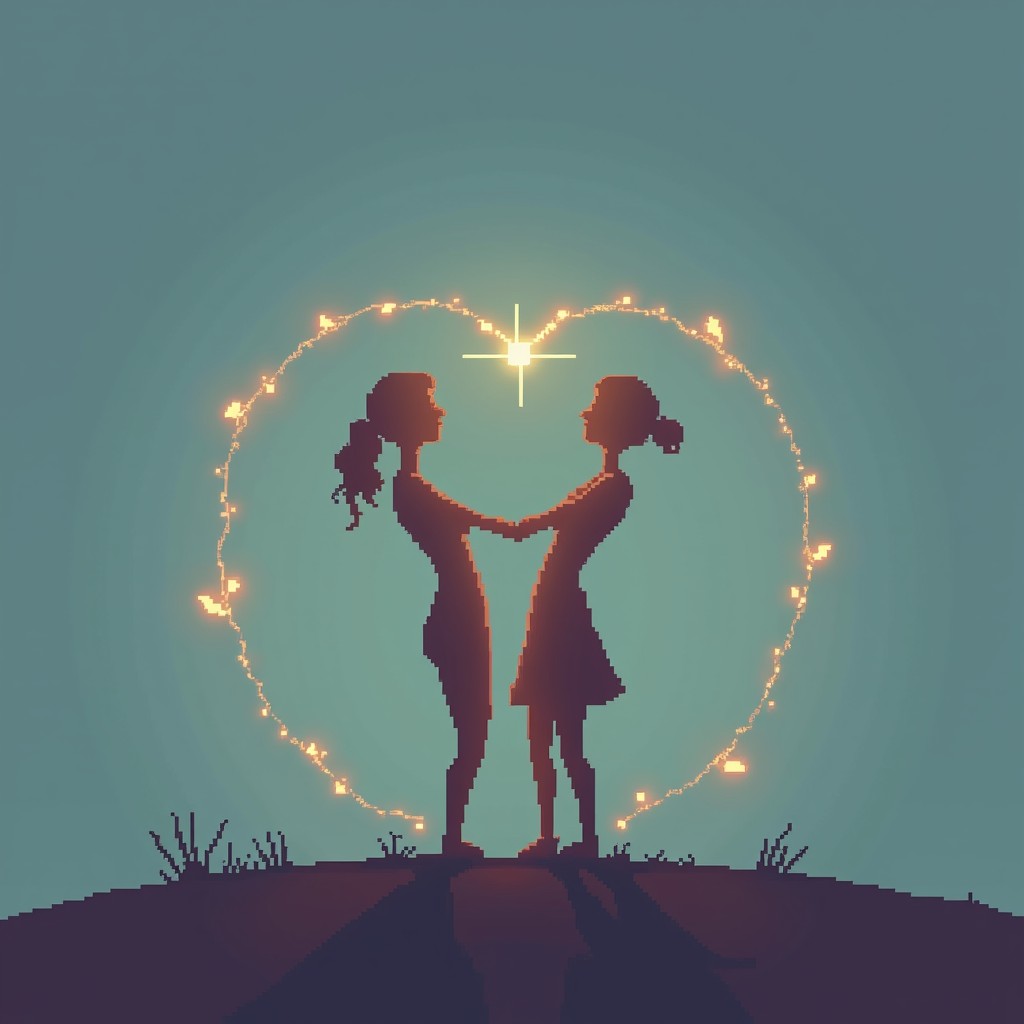 Heart Connection Background Free Luminous Heart Connection Image - Pixel, Heart, Silhouettes ...