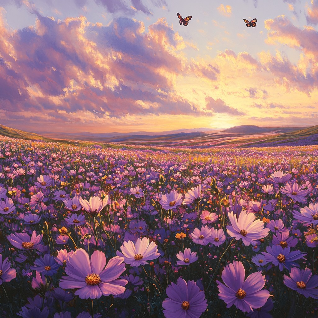 Free Sunset Flower Field Image - Sunset, Flowers, Field | Download at ...