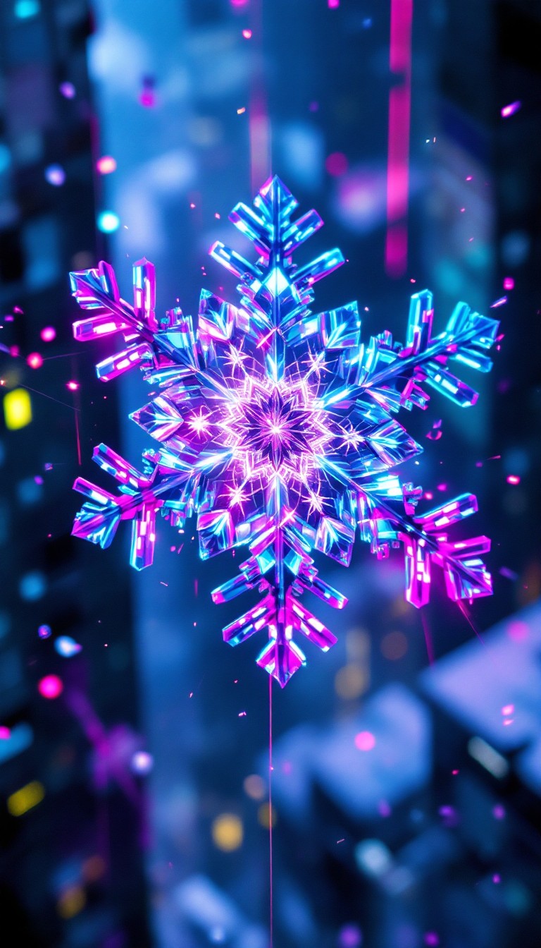 Free Neon Snowflake Dancing Image - Snowflake, Cyberpunk, Neon ...