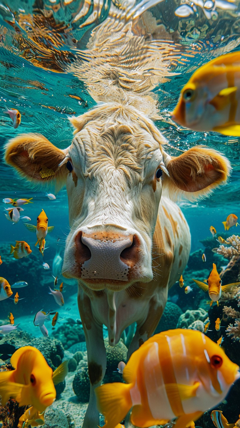 Free Cow underwater surprise Image - Underwater, Cow, Fish | Download ...