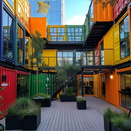 Free Colorful Container Courtyard Image - Shipping, Containers ...