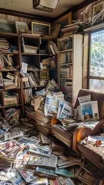 Disarray Study Room Free Cluttered Study Space Image - Abandoned, Books, Armchair ...